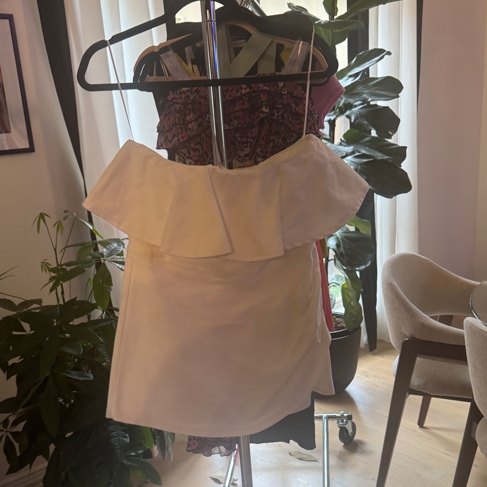 White Ruffle Off-Shoulder Dress
